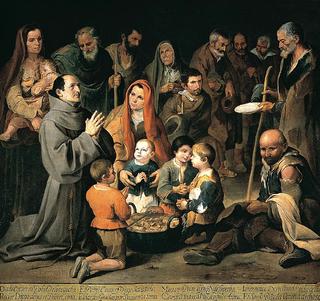 Saint Didacus of Alcalá feeding the poor