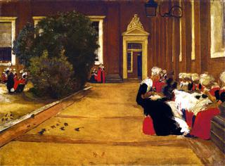 Recess in the Amsterdam Orphanage - View of the Inner Courtyard, Study