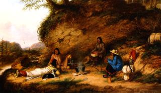 印第安人在大石城扎营