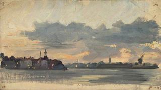 Sketch of Coastal Town, Early Evening (Holland)