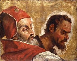 两个人的头像：文士，法利赛人，使徒？