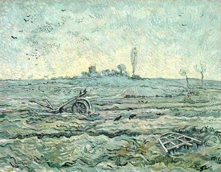 Snow-Covered Field with a Harrow (after Millet)