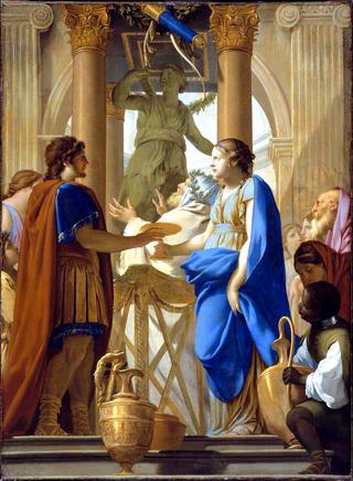 卡玛在戴安娜神庙向塞诺里克斯提供了中毒的结婚杯