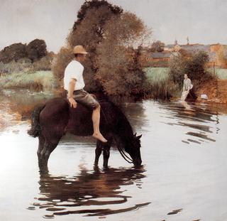 Young Peasant Taking His Horse to the Water Hole