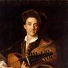 画家大卫·霍耶（1667-1720）在画室里作为音乐家的肖像
