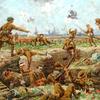 第一次世界大战（索姆河战役）中，军队越过山顶