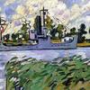 Ship on a Canal of the Orne at Ouistreham