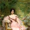 苏珊赫德洛的肖像，出生于阿尔芒，坐在温室里