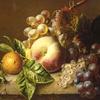 壁架上的桃子、枸杞子、葡萄和白醋栗