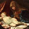 圣母崇拜熟睡的婴儿耶稣