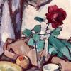 有玫瑰和茶杯的静物画