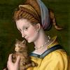 一位抱猫的年轻女士的画像