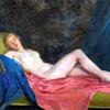 裸体躺着，艺术家的妻子简