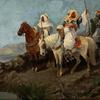 骑马的阿拉伯狩猎队