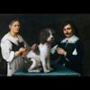 勇士和露西亚·巴比里修女的肖像，还有一只猫和一条狗
