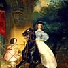 骑，余伯爵夫人的养子乔瓦尼娜和阿玛西莉亚·帕西尼的画像，P、 萨莫洛娃