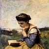 风景中的女性阅读