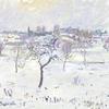 Eragny带苹果树的雪景
