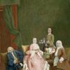一个威尼斯家庭的画像，一个男仆端着咖啡