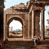 一个带有提图斯拱门和维斯帕神庙的古典遗迹的随想