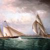 “特里顿”号帆船和“克莉丝汀”号单桅帆船在纽波特港比赛