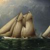 “费内拉”号纵帆船环绕着“埃斯特尔”号的沙钩轻船
