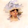 《戴蓝色大帽子的埃伦·玛丽·卡萨特》素描
