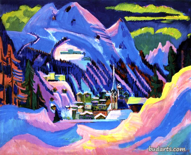 戴维斯在雪地里