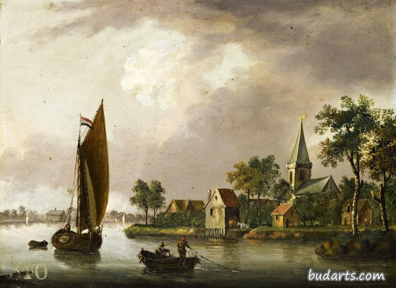 荷兰的河流景观