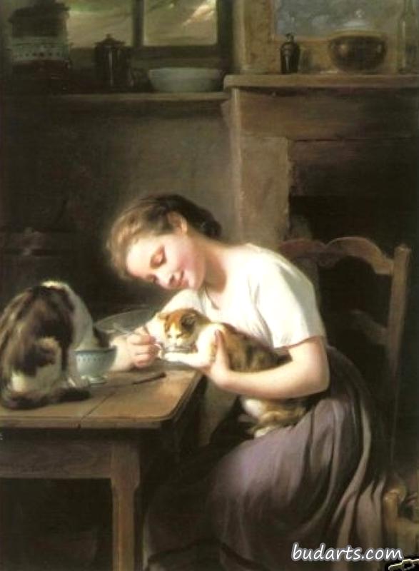 养猫的女孩