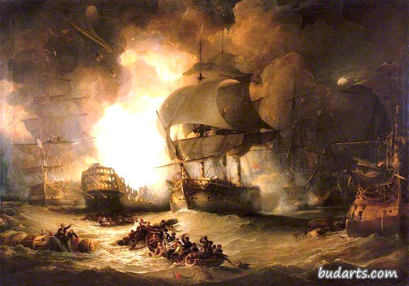 1798年8月1日，尼罗河战役中“东方”的毁灭