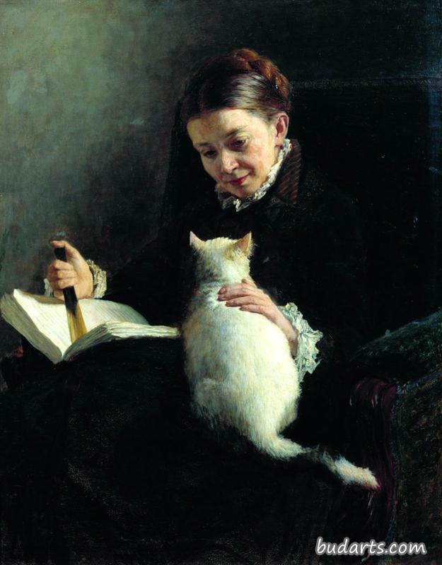带猫女士的画像