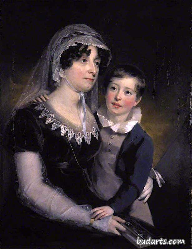 卡罗莱纳·奥列芬特，纳恩夫人，作曲家，和她的儿子威廉·默里·纳恩