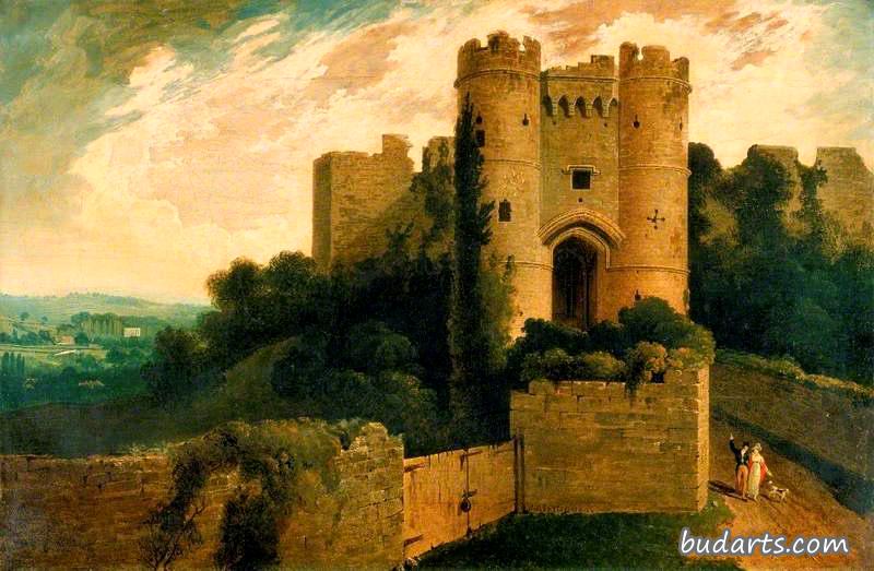 View of the Entrance of Carisbrooke Castle, Isle of Wight