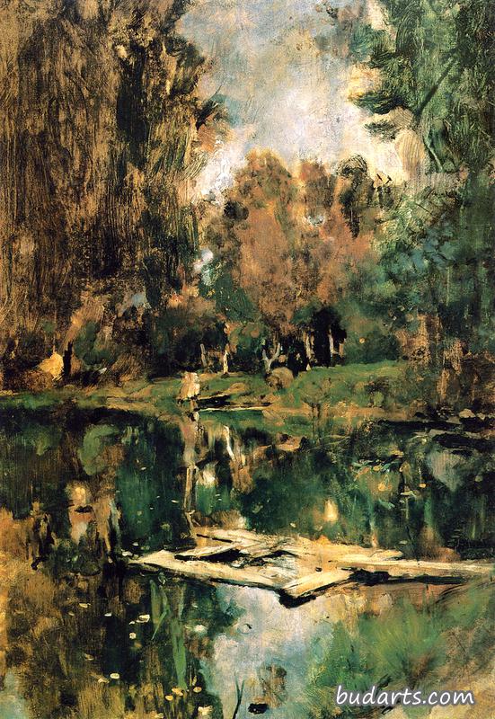 Pond in Abramtsevo (study)