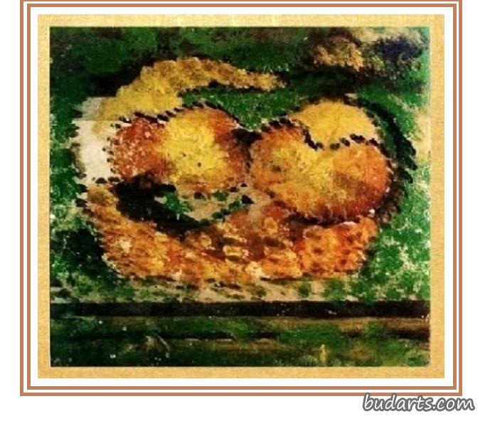 一篮子苹果的静物画