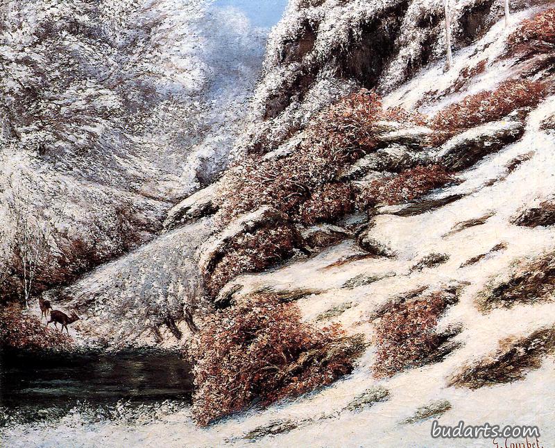 雪景中的鹿