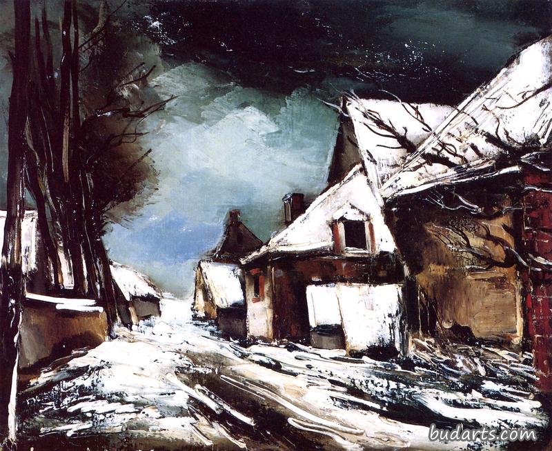 雪地里的村庄
