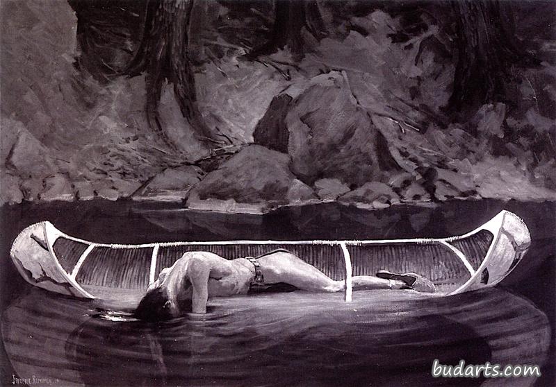 “侧身掉进河里，掉进了滞水里”