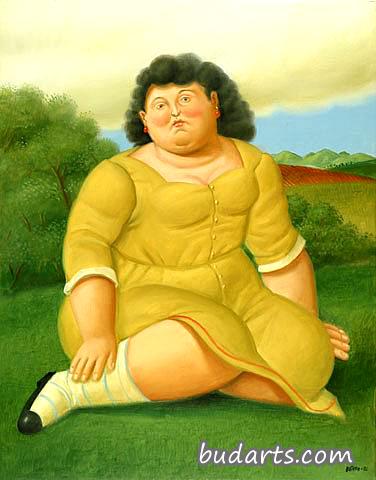 风景中的女人