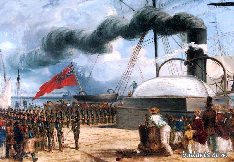 该营于1852年1月2日在多佛登上“马盖拉”号母舰 该营于1852年1月2日在多佛登上“马盖拉”号母舰
