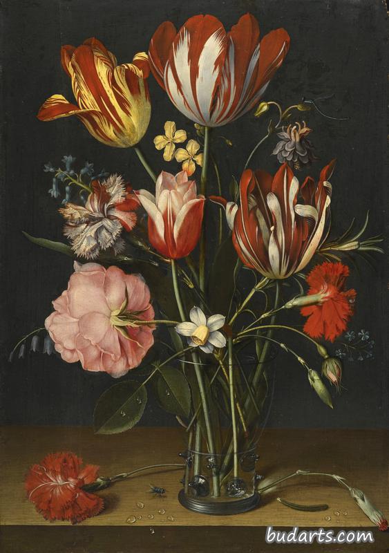 郁金香、康乃馨、玫瑰和其他花卉的静物画 郁金香、康乃馨、玫瑰和其他花卉的静物画