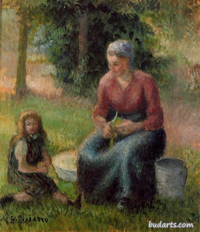 Peasant Woman and Her Daughter, Eragny