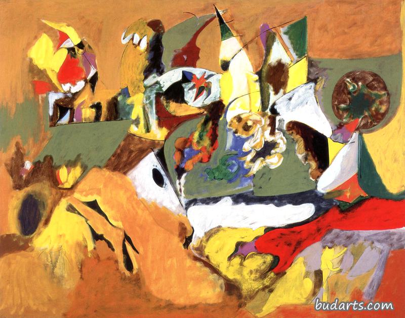 金棕色画