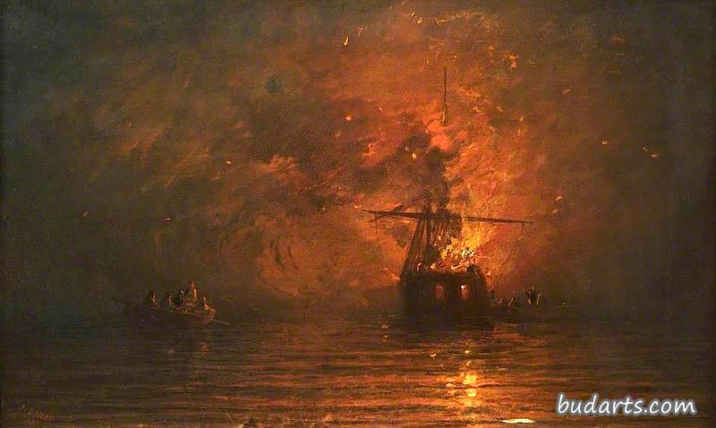 船着火了