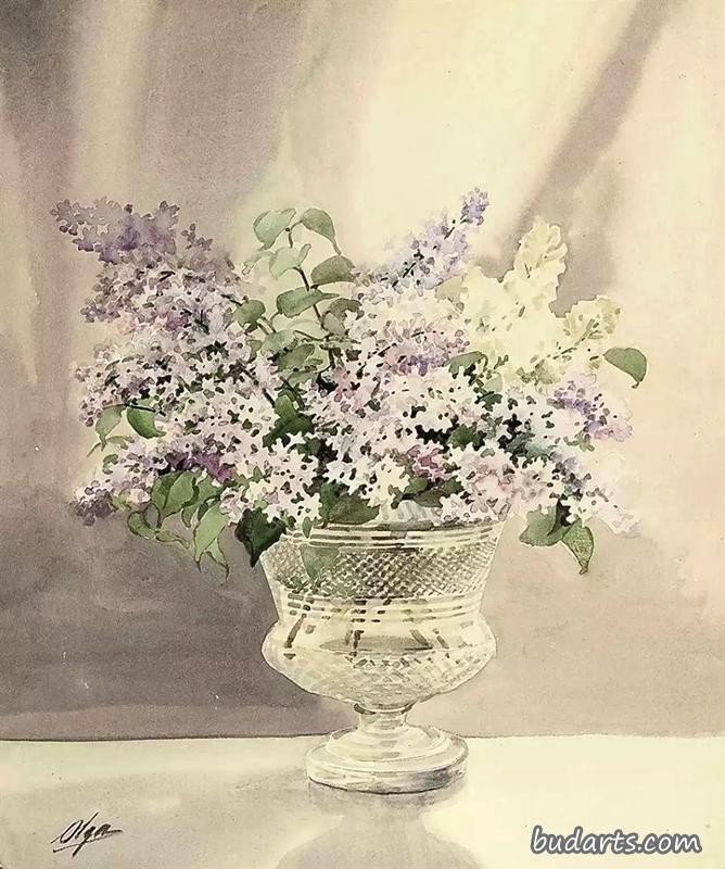 花瓶里的紫丁香