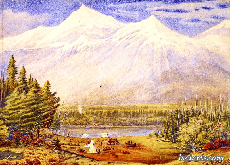 阿萨巴斯卡山口,默奇森山,“显示森林的界限” 阿萨巴斯卡山口,默奇森山,“显示森林的界限”