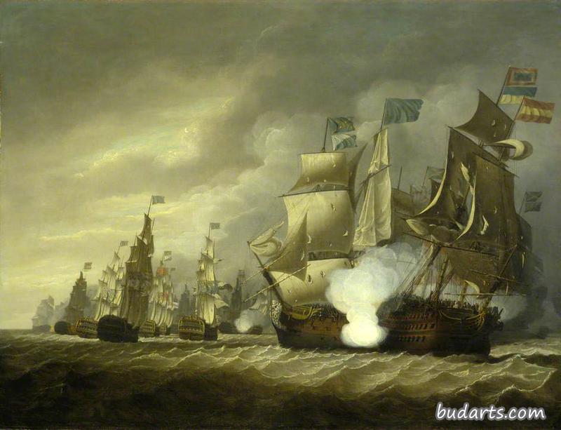 1797年2月14日，在圣文森特角战役中，皇家海军“胜利”号在“萨尔瓦多-德尔-