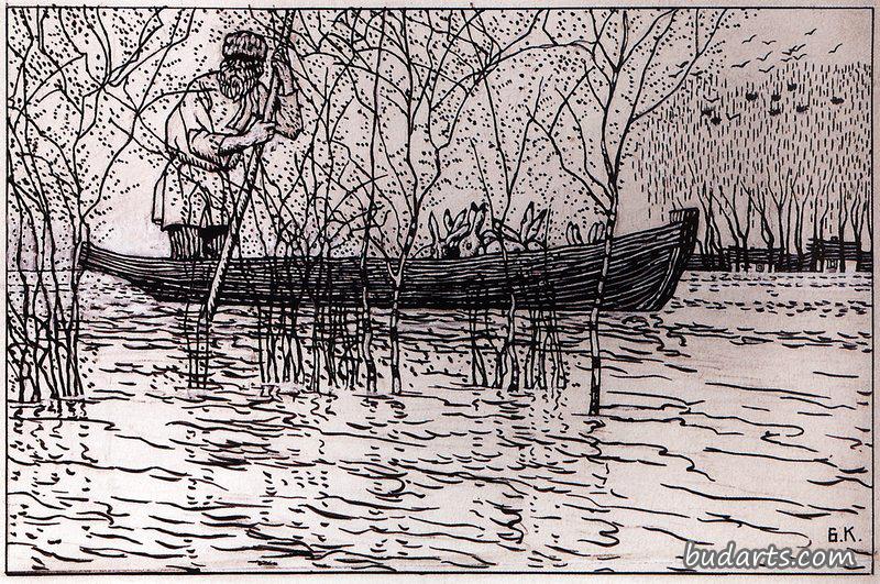 尼古拉·涅克拉索夫的诗《玛扎伊爷爷和野兔》插图