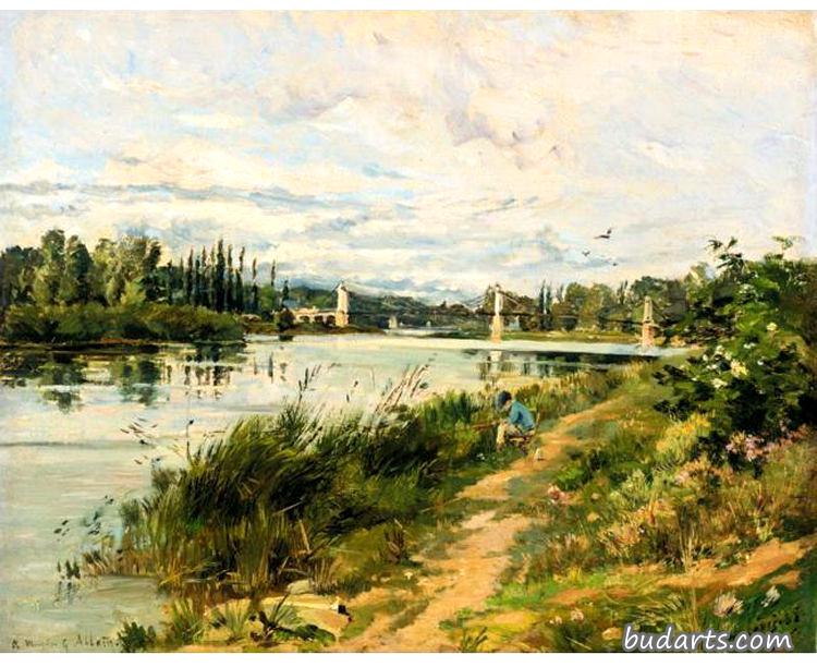 Fishing near Villeneuve la Garonne, Paris